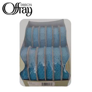 OFFRAY RIBBON 12 ROLLS Petite LACE TURQUOISE 7/16 in X 36YDS Nylon Trim